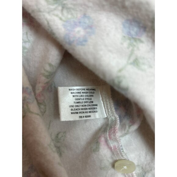Vtg Basic Edition Intimates Flannel Pajama Set Women’s M Pink Floral Cottagecore - Picture 16 of 16